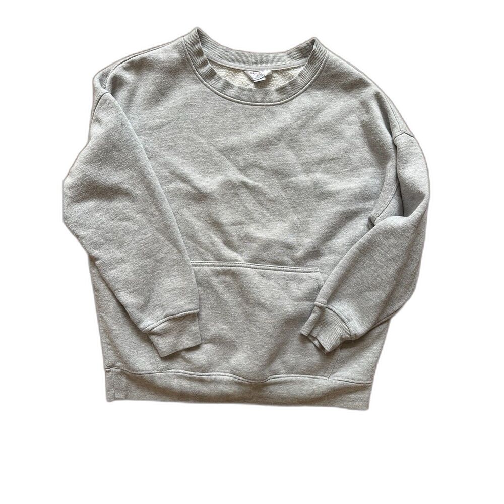 Danskin Ladies' Oversized Crewneck with Pocket, Gray, Medium - Athleisure, Comfy